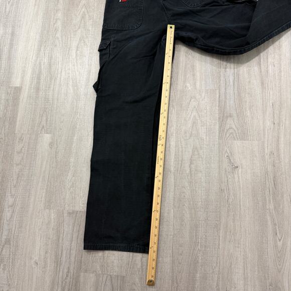 Vintage Wrangler Riggs Workwear Cargo Pants Men's 34x32 Black Utility Grunge - Picture 8 of 9